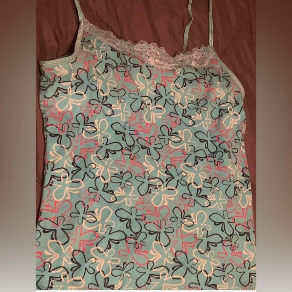 Floral Lace Trim Camisole - Multicolor